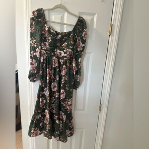 BOG Collective Dresses | Bog Floral Dress | Color: Green/Pink | Size: S